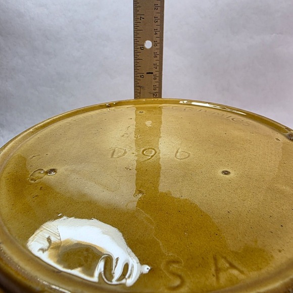 Vintage Jenkins Ceramics California MCM Yellow Drip Glazed Planter Bowl Handcraf - Picture 4 of 9